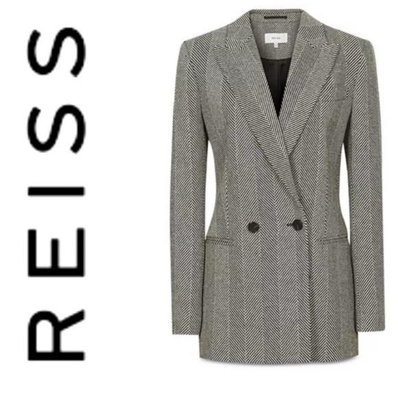 Reiss Taite Herringbone Blazer- size 2 - Picture 1 of 13